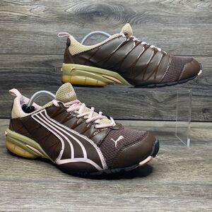 Puma Women's Cell  Brown Pink Running Shoes Lace Up Low Top Sneakers Size 6